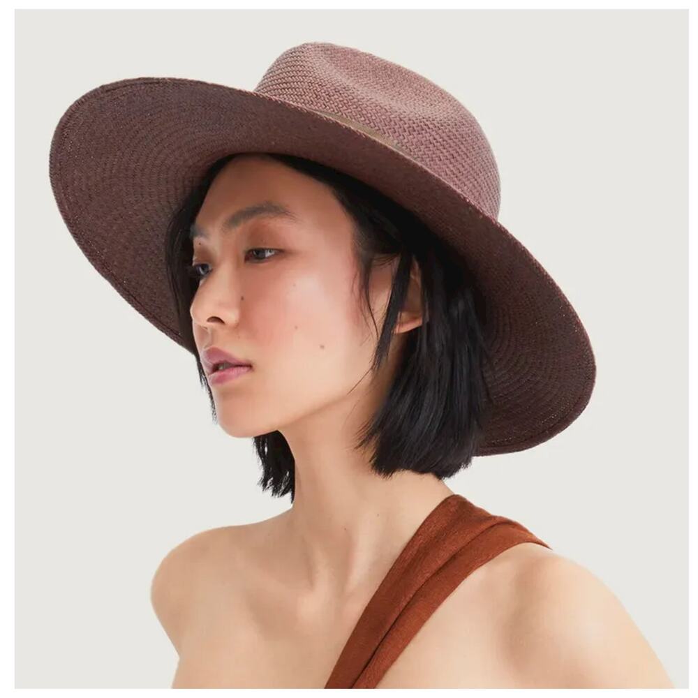 Veronica Beard FREYA taupe Redwood Mahogany Hat NWT 230 S/M - Picture 2 of 16